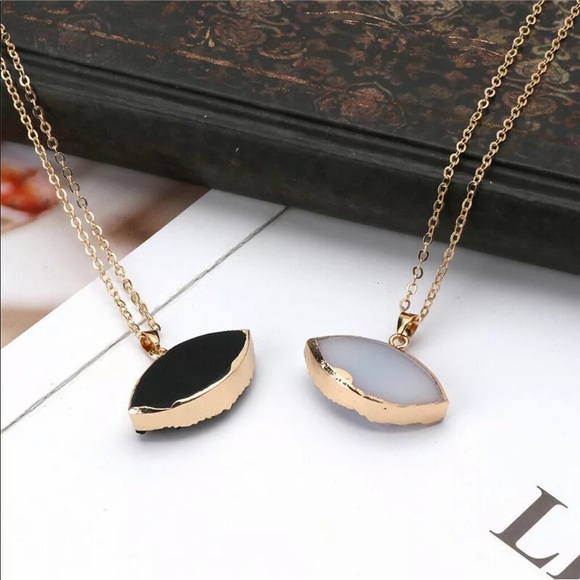 NEW Black Druzy Evil Eye Necklace - Picture 3 of 4